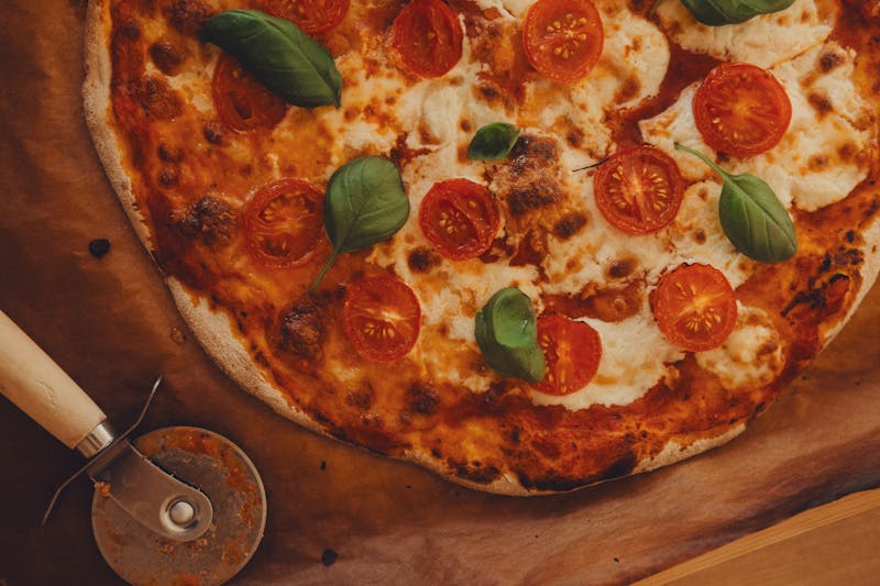 Fresh pizza ingredients at Mod Pizza